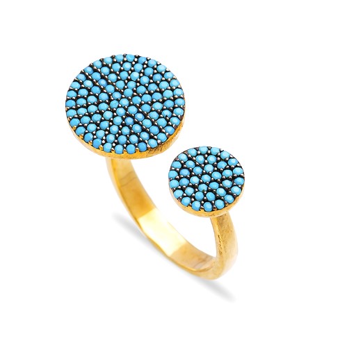 Fashionable Nano Turquoise Ring Wholesale Handcrafted Silver Jewelry